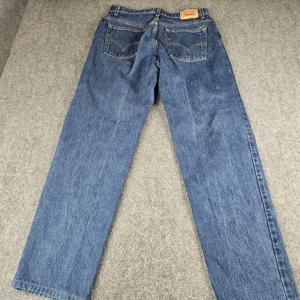 Levis 550 Relaxed Tapered Jeans Womens 14L Dark Wash Blue High Rise Cotton Denim